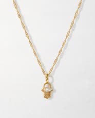 Edge of Ember Hamsa Diamond Necklace