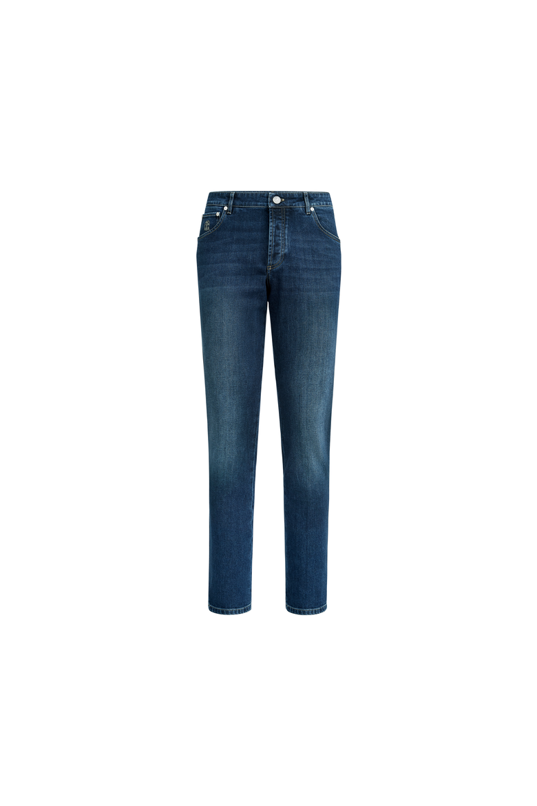 Comfort denim five-pocket trousers, Alternate, color, Dark Denim