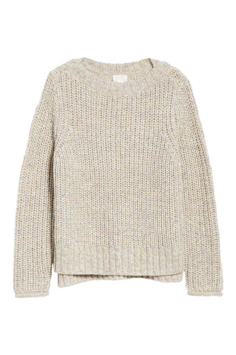 Boat Neck Sweater, Alternate, color, BEIGE POPCORN PATTERN