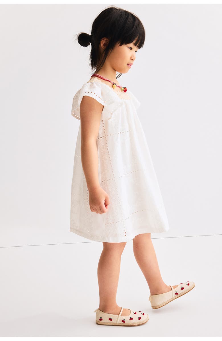 H&M Broderie Anglaise Dress, Alternate, color, White