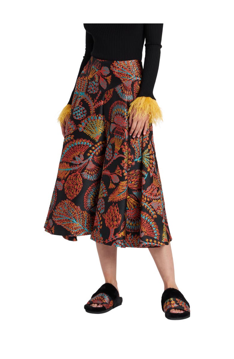 La DoubleJ Milano Skirt Jacquard Sicomore Black, Main, color, Jacquard Sicomore Black