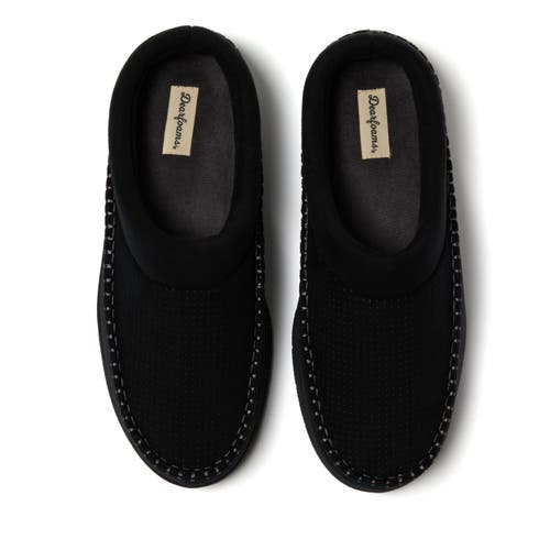 Dearfoams Men's Thompson Microsuede Clog In Black Solid