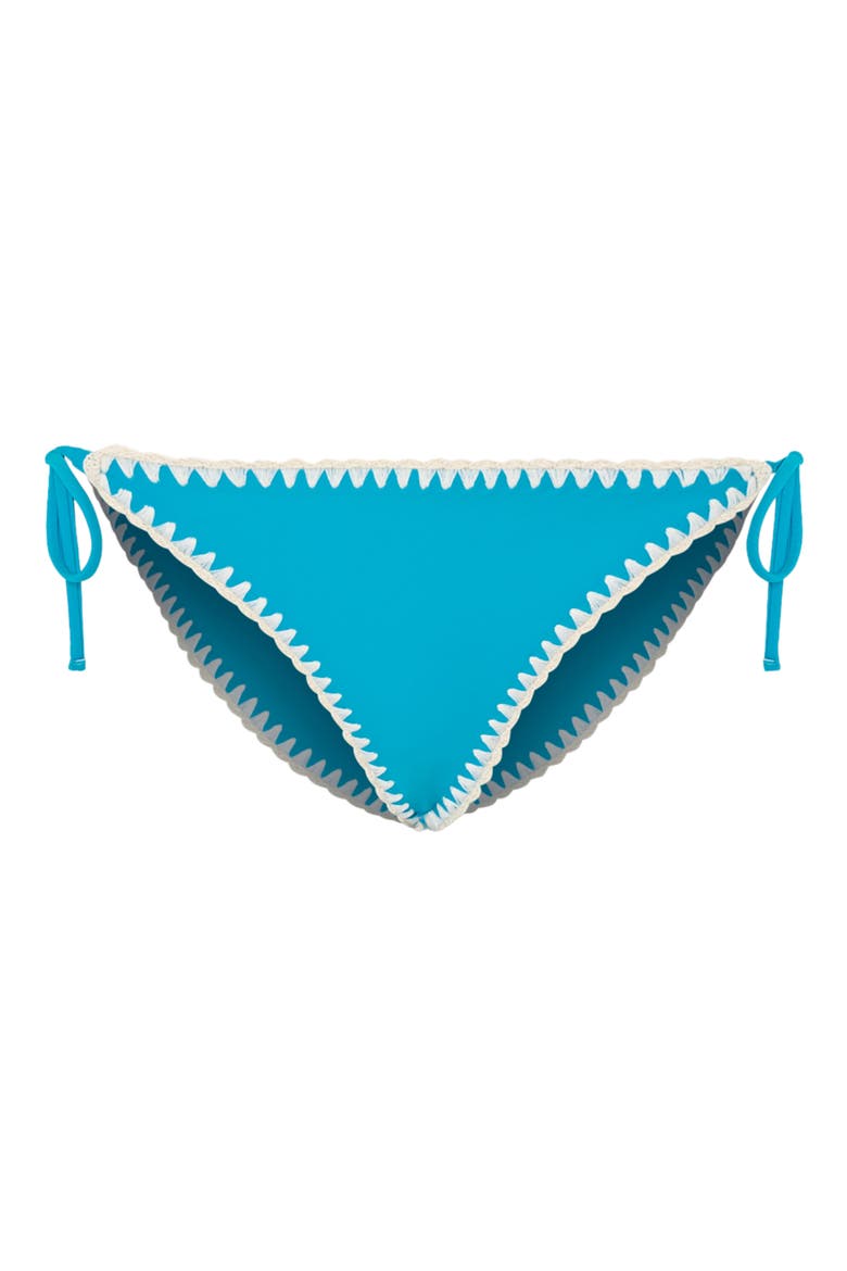 Whipstitch Detail String Bikini Bottoms, Alternate, color, TEAL