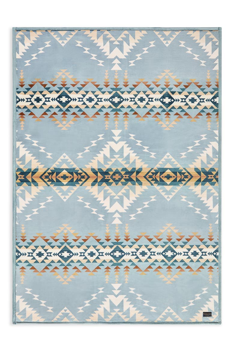 Bridge Creek Fleece Throw Blanket, Alternate, color, BLUE