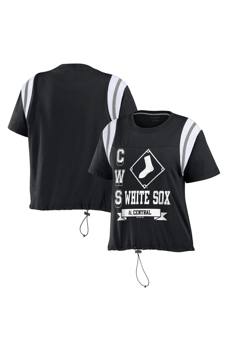 WEAR by Erin Andrews Women's WEAR by Erin Andrews Black Chicago White Sox Cinched Colorblock T-Shirt, Main, color, Black