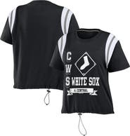 WEAR by Erin Andrews Women's WEAR by Erin Andrews Black Chicago White Sox Cinched Colorblock T-Shirt