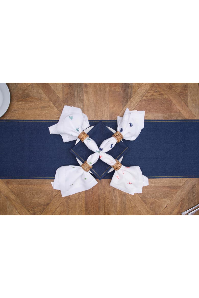Denim Dinner Table Runner 13" x 72" for Everyday Casual Tabletop Celebrations, Alternate, color, Blue