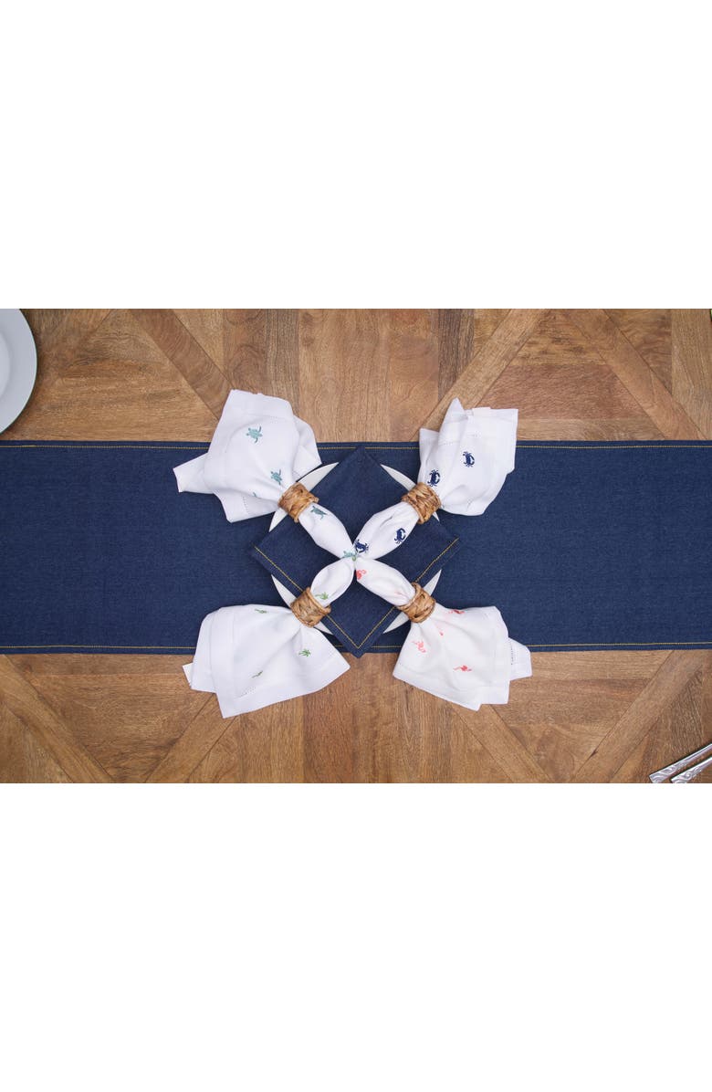 C&F Home Denim Dinner Table Runner 13" x 72" for Everyday Casual Tabletop Celebrations, Alternate, color, Blue