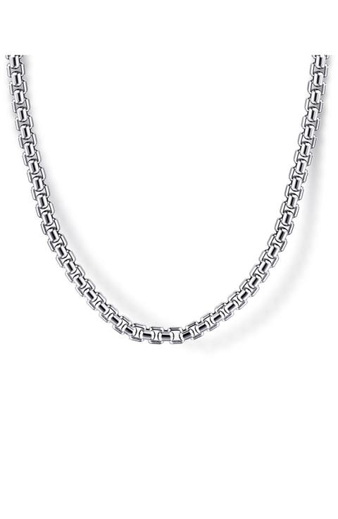Facets Sterling Silver Chain Necklace