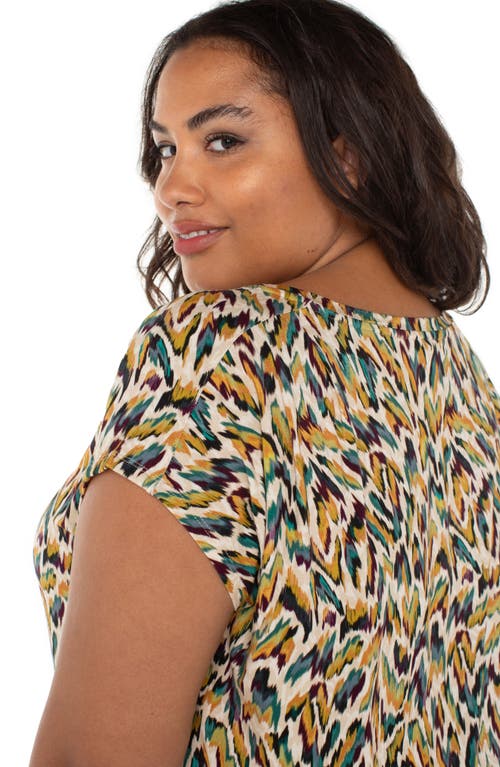 Liverpool Los Angeles Abstract Animal Print Jersey Knit Top In Multi