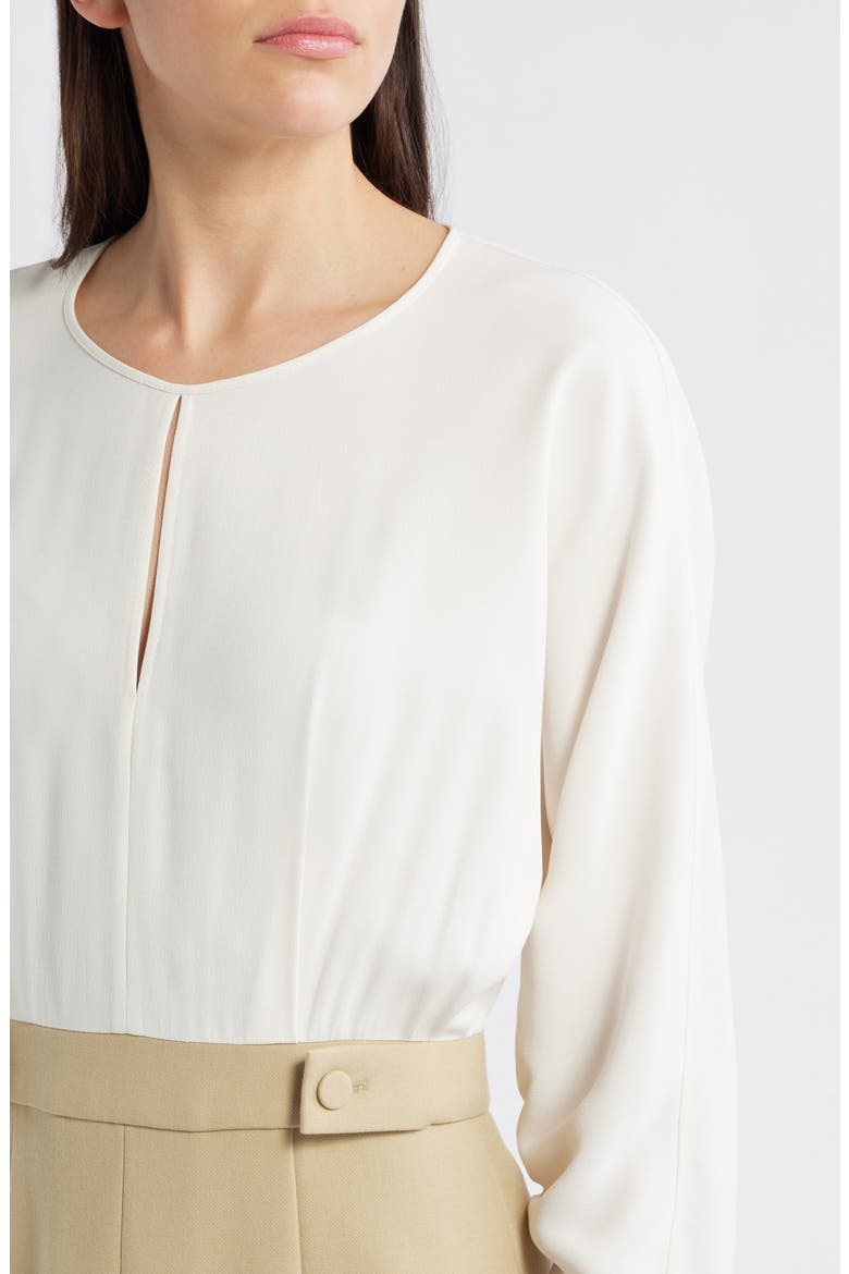 Ditela Mixed Media Dress, Alternate, color, LIGHT BEIGE COMBO