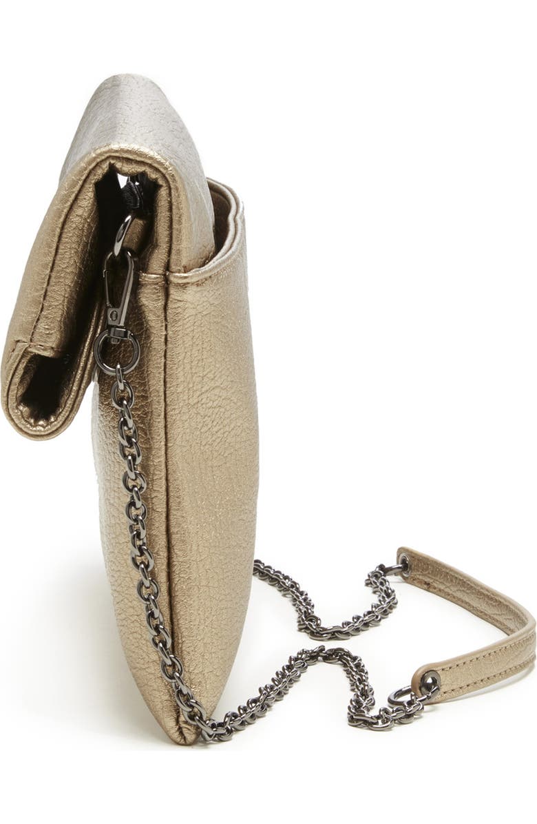 Sole Society Yotam Metallic Faux Leather Clutch, Alternate, color,