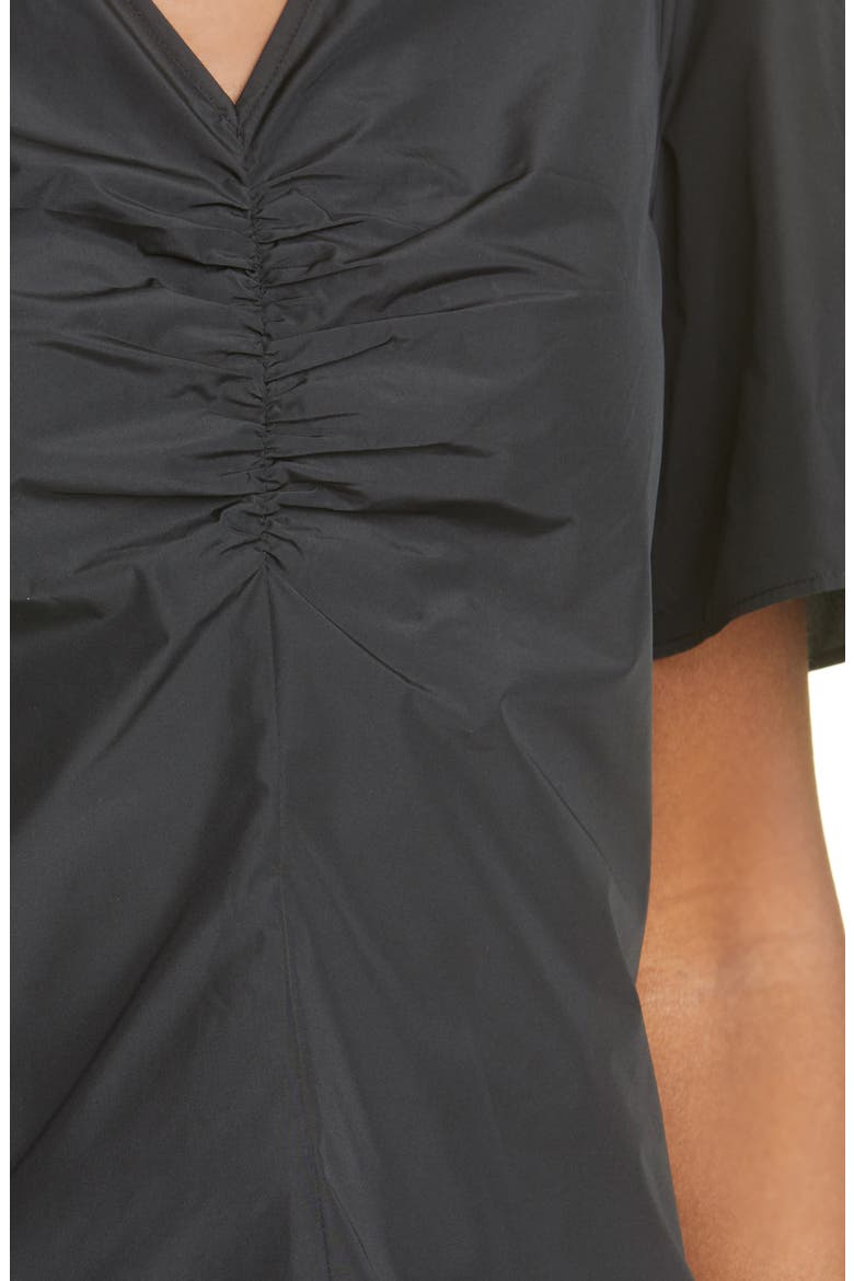 Ruched Front Woven Top, Alternate, color, CAVIAR