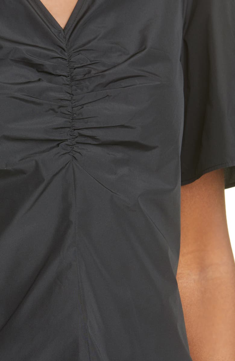 Club Monaco Ruched Front Woven Top, Alternate, color, 