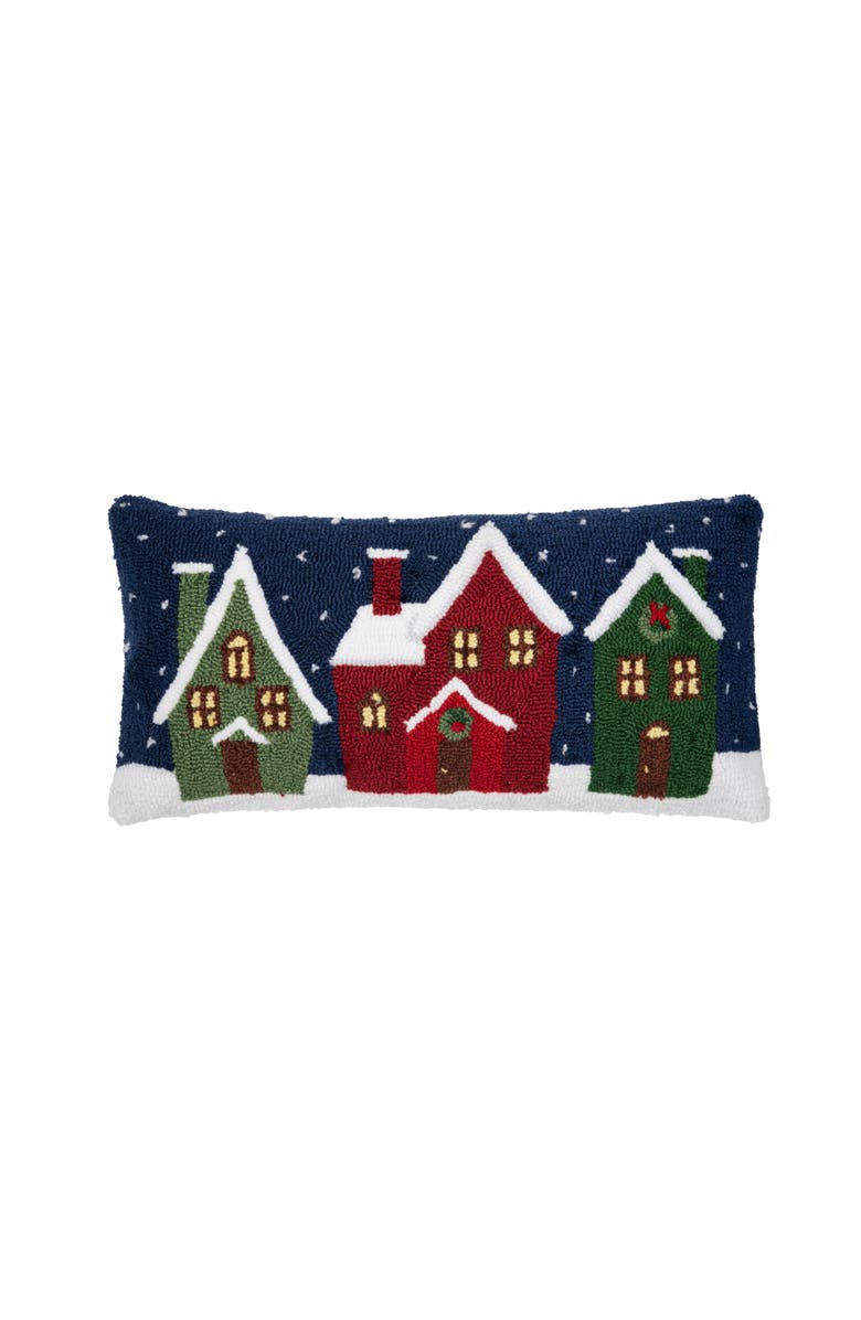 C&F Home Winter Village Hooked Pillow, Main, color, Green
