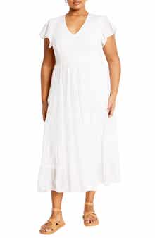 City Chic Marli Mixed Media Midi Dress