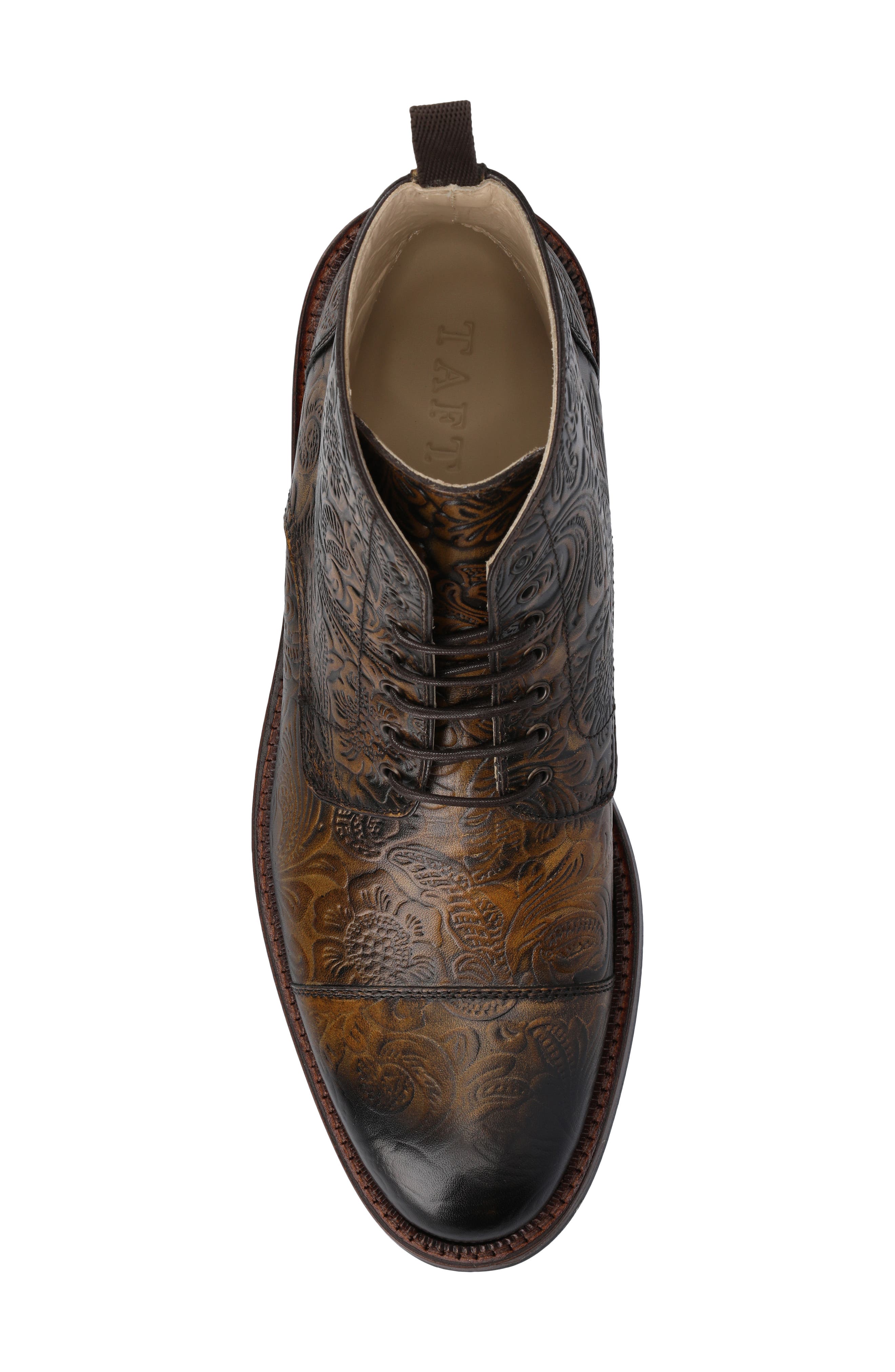 TAFT The Rome Embossed Cap Toe Boot, Alternate, color, 