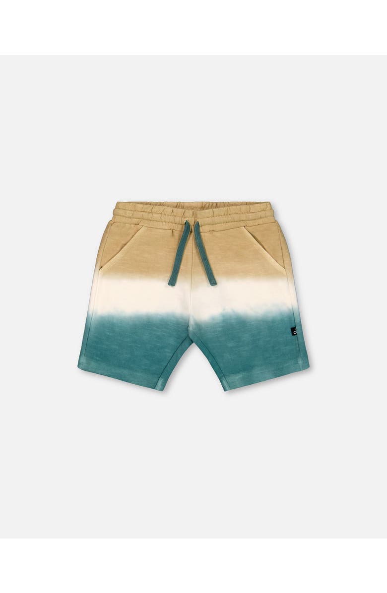 Deux par Deux Little Boy's French Terry Short Gradient Beige And Teal, Main, color,
