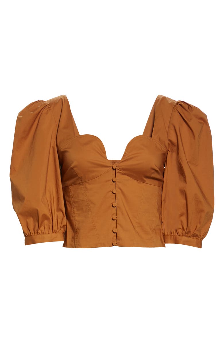 Jonathan Simkhai Standard Jonathon Simkhai Standard Thea Smocked Puff Sleeve Top, Alternate, color, 