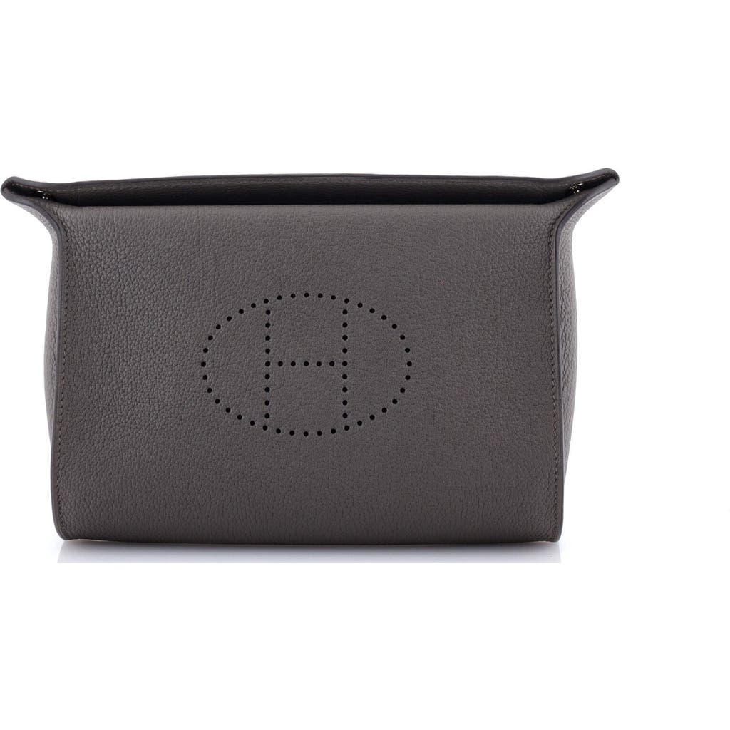 Pre-owned Hermes Hermes Videpoches Bag Togo In Gray