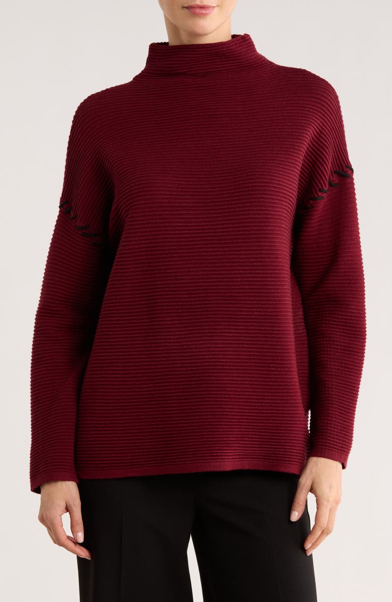 T Tahari Ottoman Funnel Neck Pullover Sweater, Main, color, 
