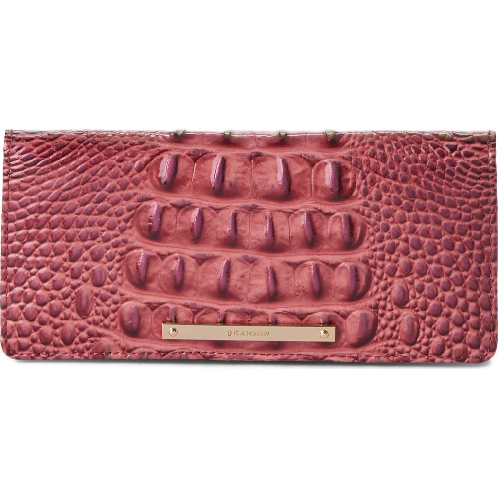 Brahmin Ady Croc Embossed Leather Wallet In Red