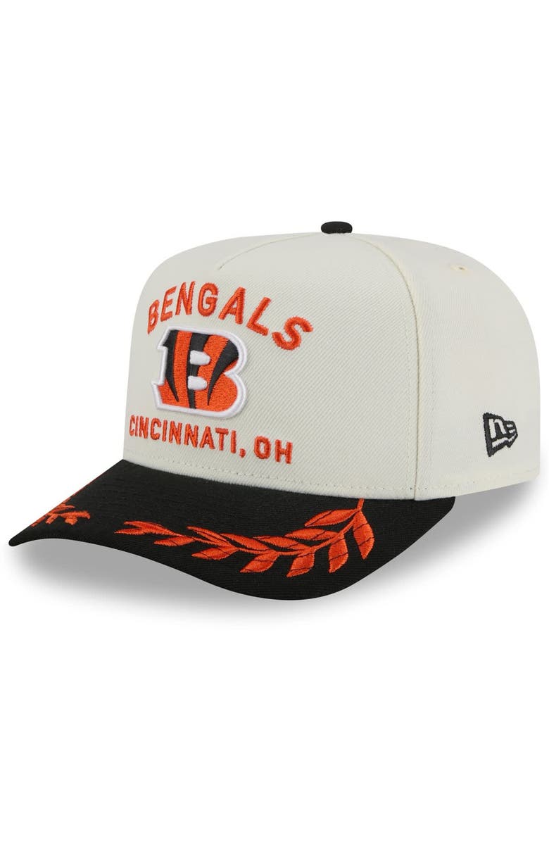 New Era Men's New Era Cream/Black Cincinnati Bengals 2025 NFL Draft A-Frame 9FIFTY Snapback Hat, Main, color,