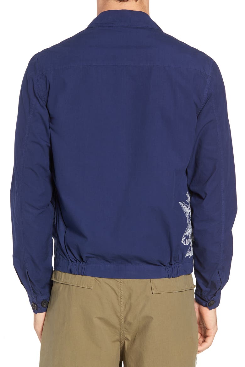 Embroidered Poplin Harrington Jacket, Alternate, color, PATRIOT BLUE