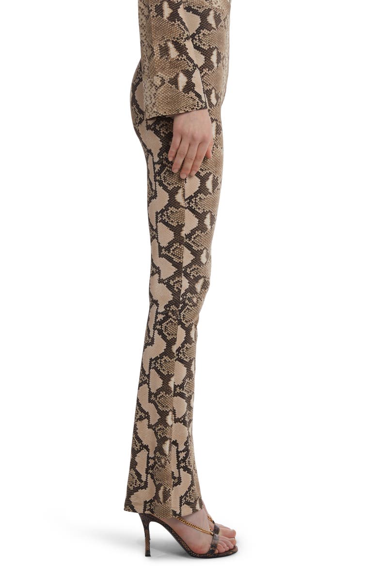 Python Print Jersey Flare Leg Trousers, Alternate, color, 2203 MULTICOLOR BROWN