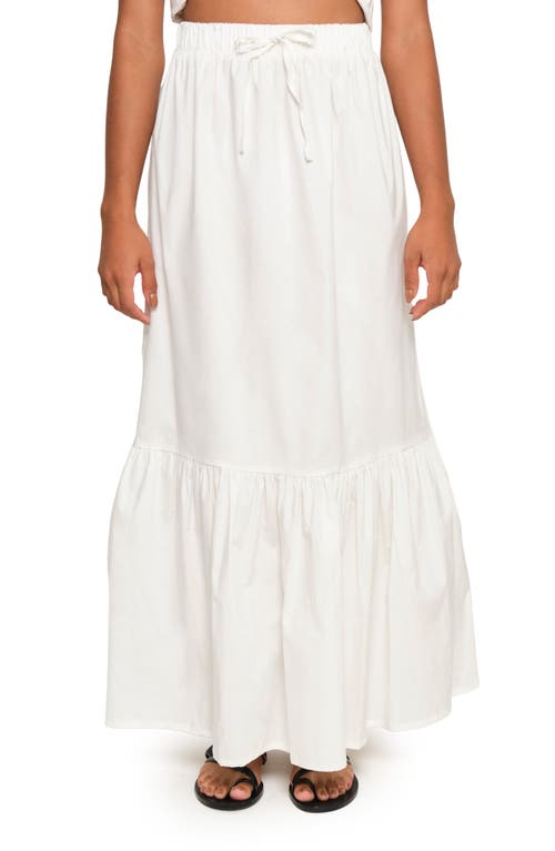 The Lulo Project Crustacean Stretch Cotton Maxi Skirt In Crudo