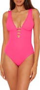 Becca Frills Plunge One-Piece Swimsuit