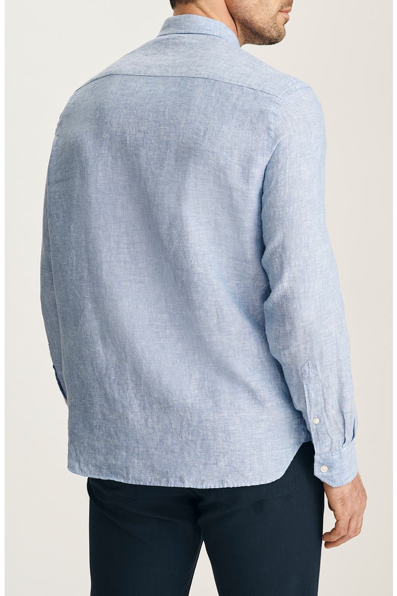 Linen Button-Up Shirt, Alternate, color, DARK BLUE