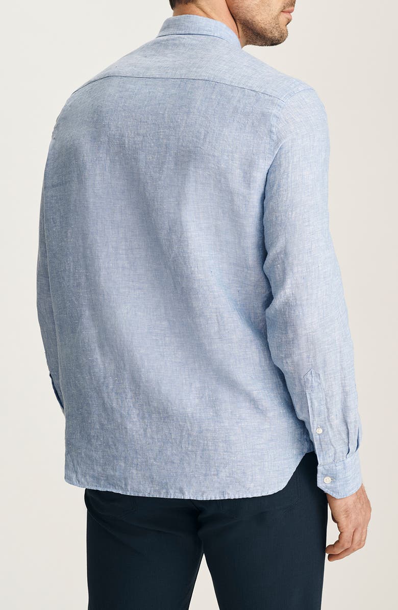 34 Heritage Linen Button-Up Shirt, Alternate, color, Dark Blue