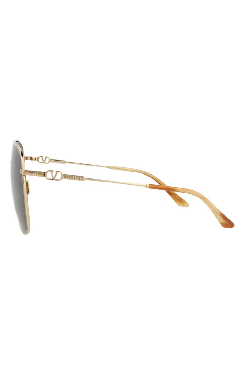 Valentino 61mm Novelty Aviator Sunglasses, Alternate, color, Gold Gold Green