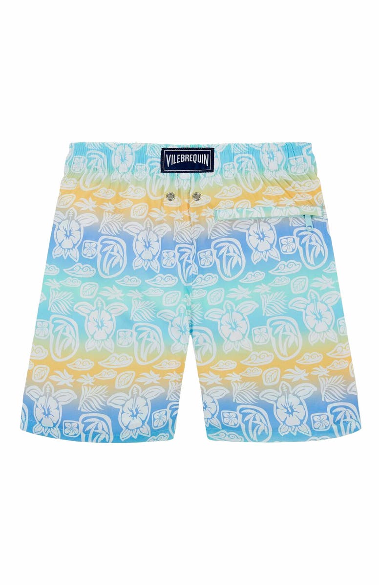 Vilebrequin Kids' Tahiti Turtles Ultra-Light And Packable Swim Trunks, Alternate, color,