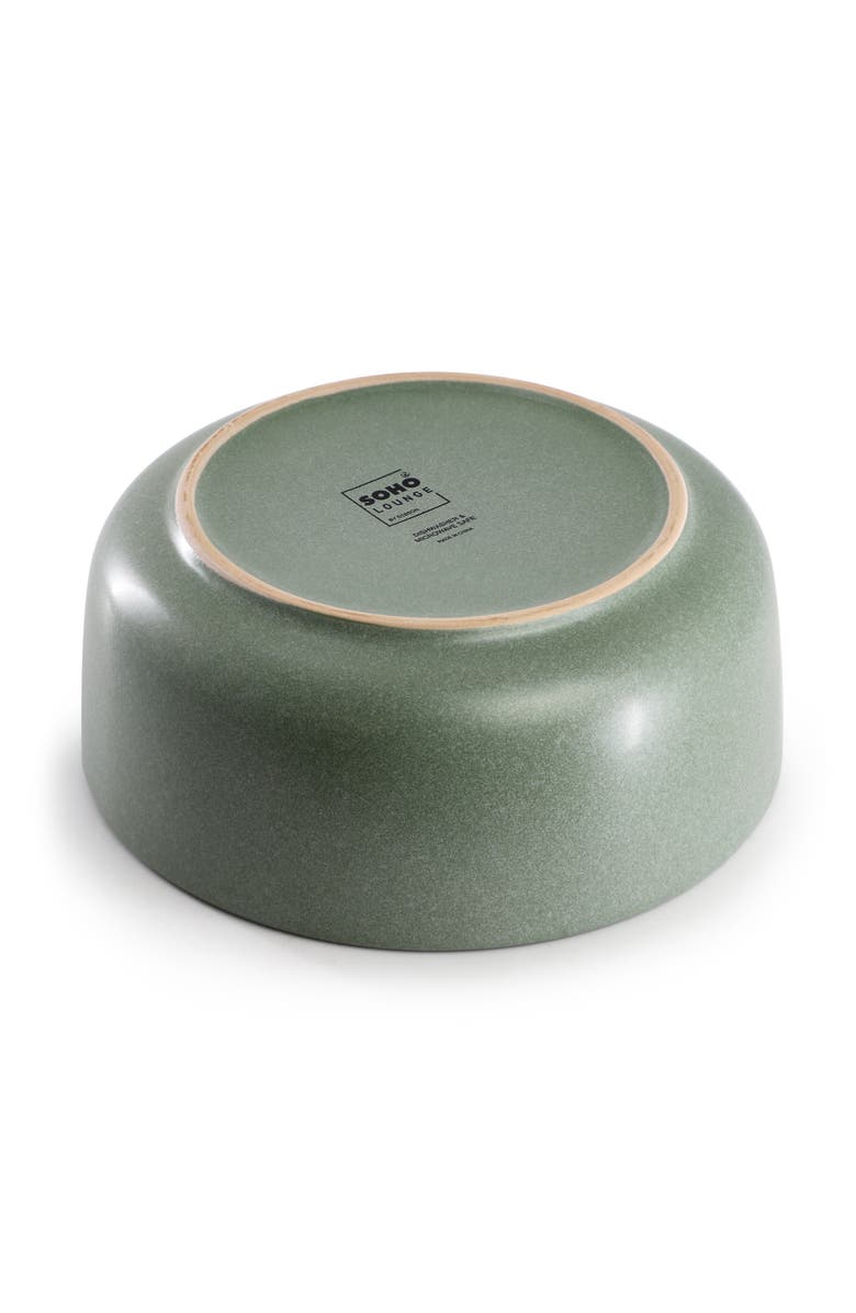 Soho Lounge Bryant Park 12 Piece Reactive Stoneware Dinnerware Set, Alternate, color, Sage Green