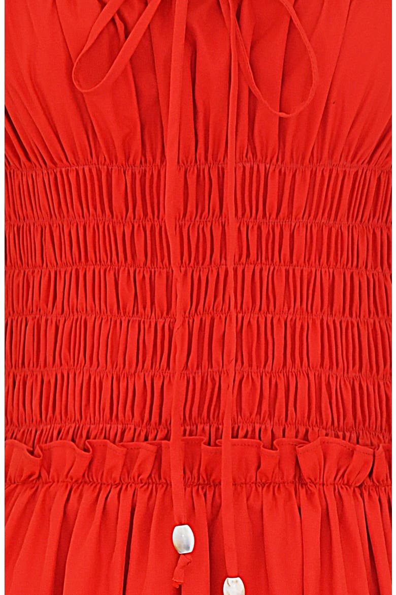 Smocked Sleeveless Minidress, Alternate, color, RED