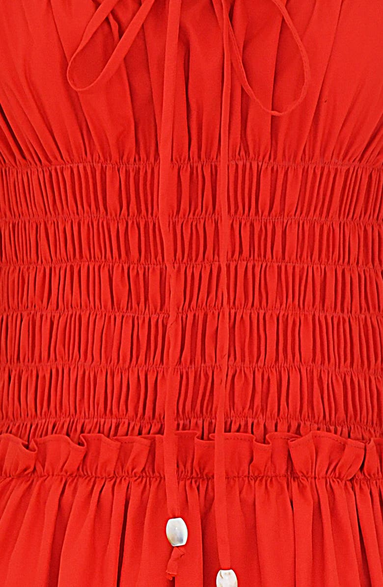 Mistress Rocks Smocked Sleeveless Minidress, Alternate, color, Red