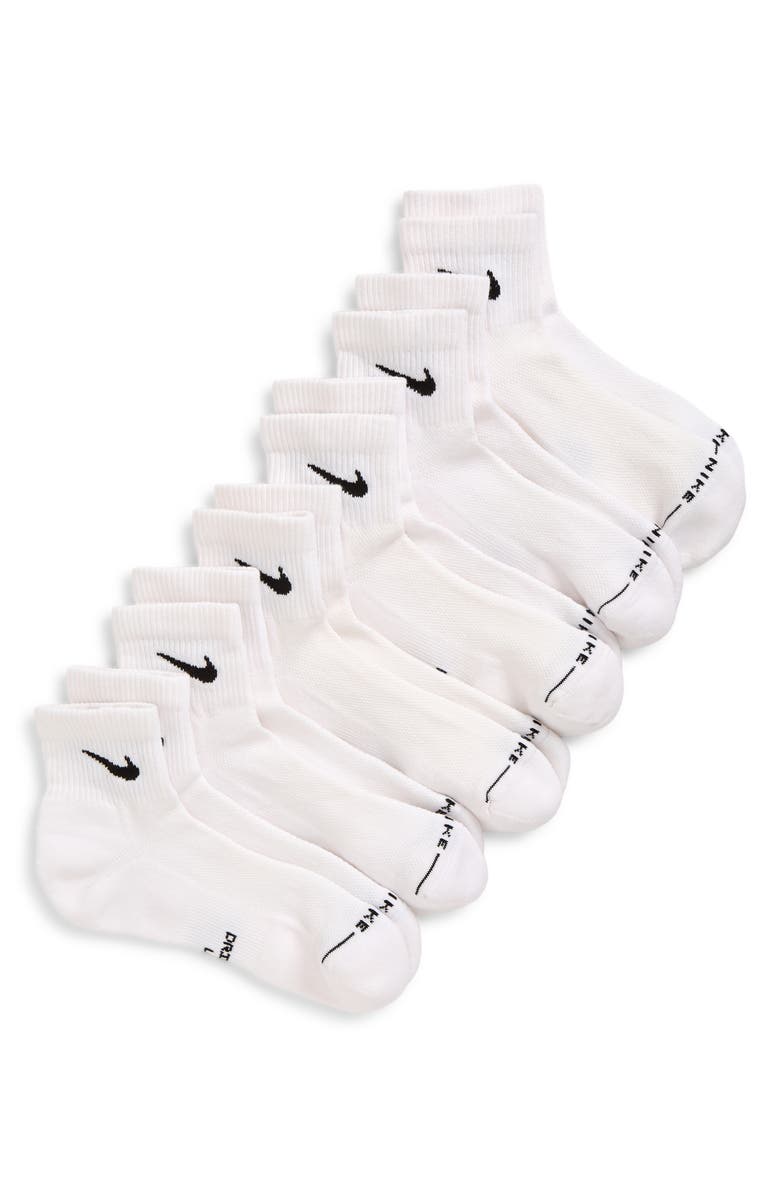 Nike Everday Elevated Assorted 6-Pack Cotton Blend Ankle Socks, Main, color, White