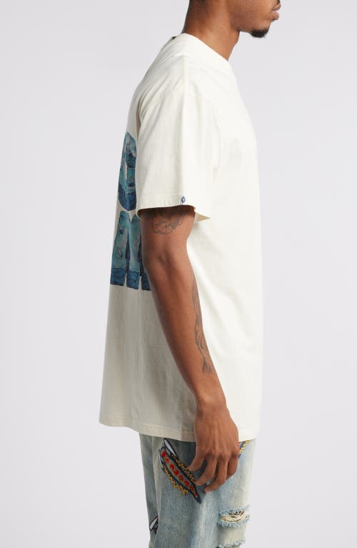 Icecream Ice Block Cotton Graphic T-shirt In Antique White