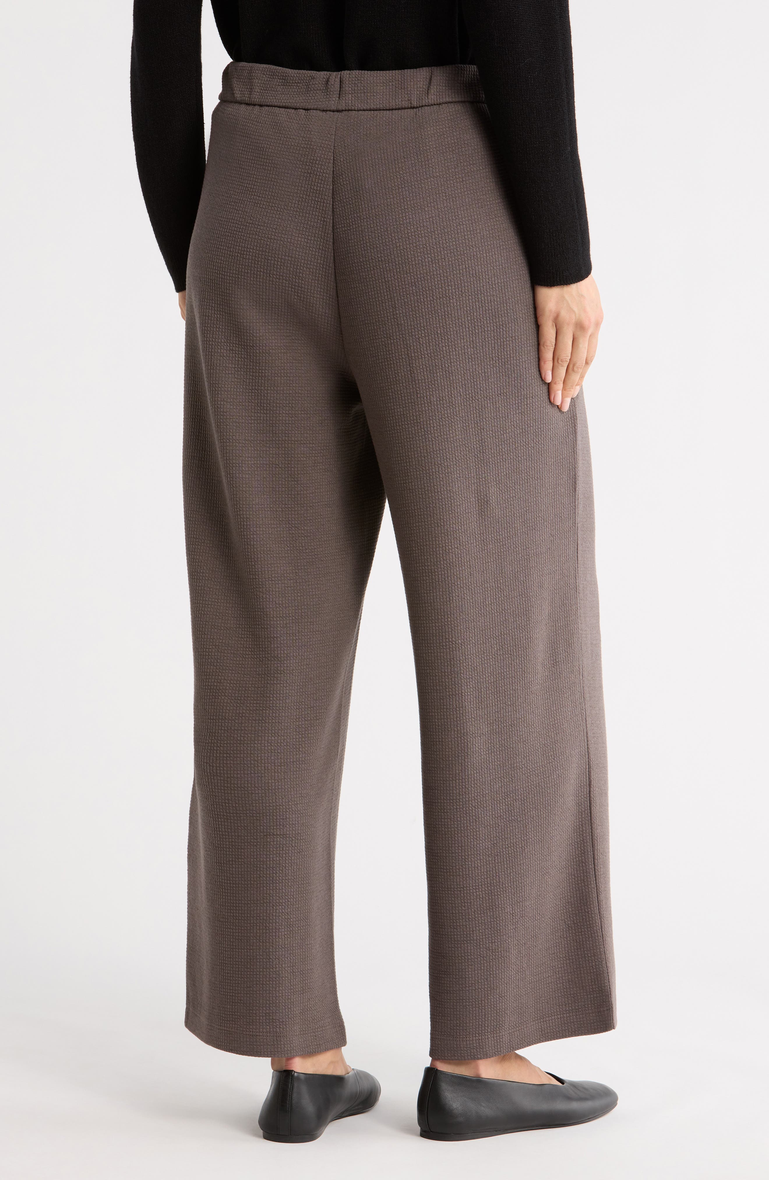 Organic Cotton Blend Ankle Wide Leg Drawstring Pants - image 2