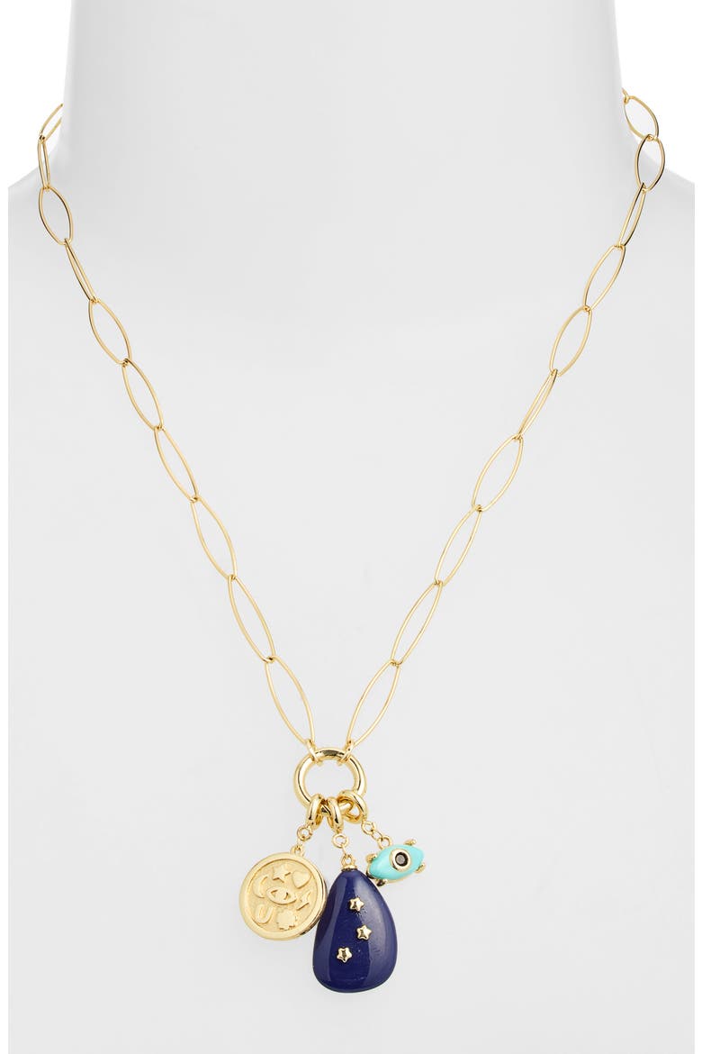 DIY Charm Necklace Set, Alternate, color, BLUE MULTI- GOLD- SARDINES