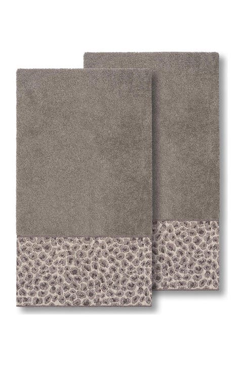 Spots Embellished Bath Towel - Set of 2 - Dark Grey