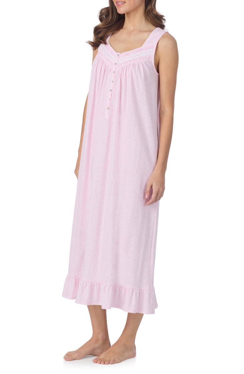 Eileen West Cotton Nightgown, Alternate, color, Pink/ White
