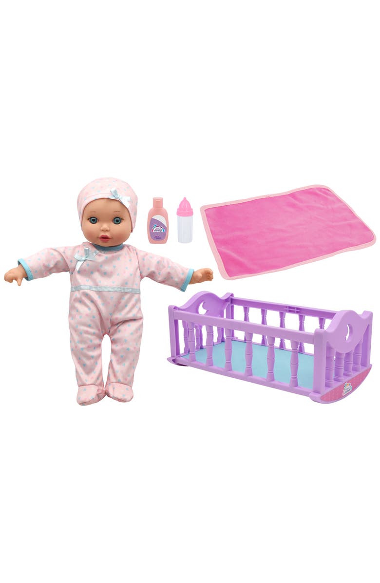 Little Darlings Crib Time Fun 12" Doll Playset, Main, color, Multicolored