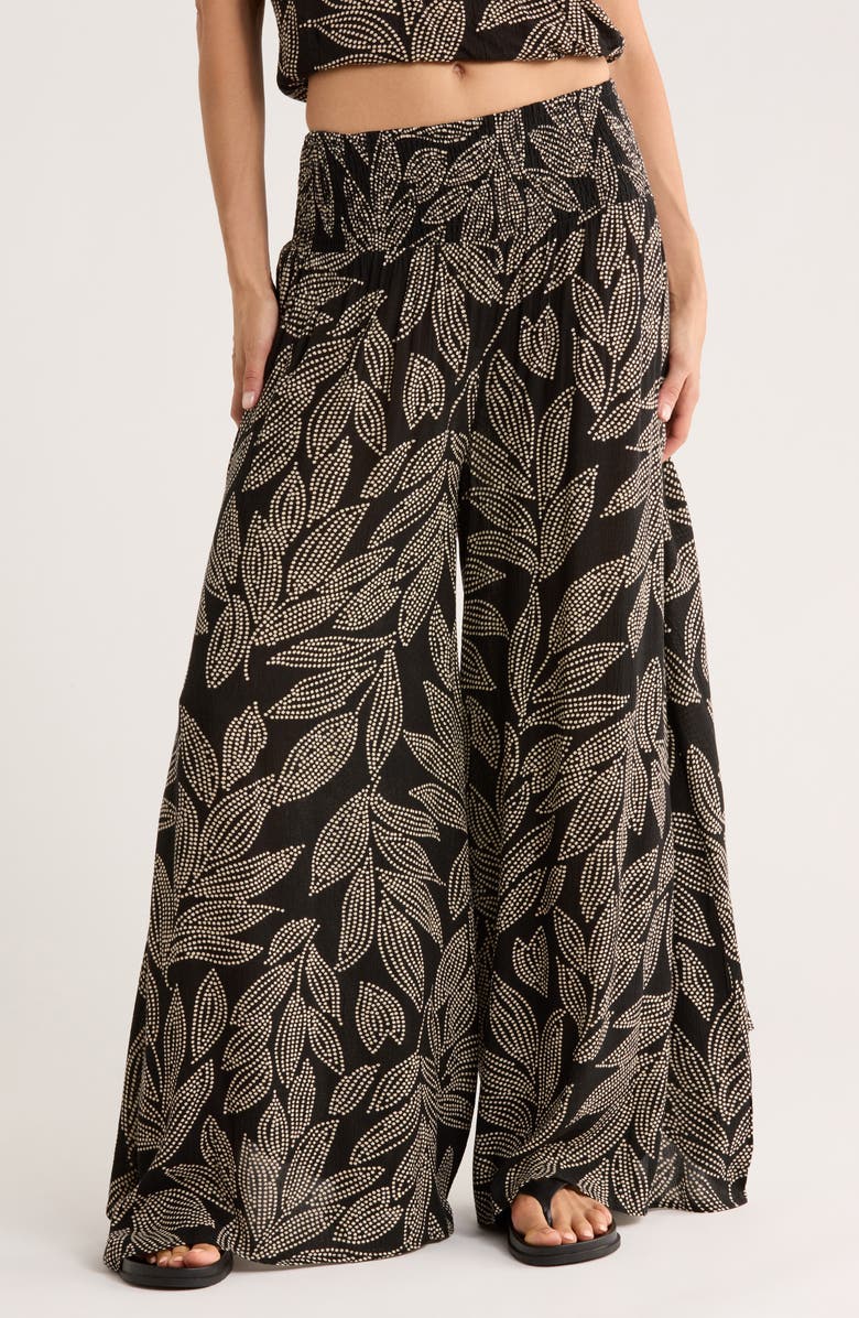 Smocked Waist Cover-Up Palazzo Pants