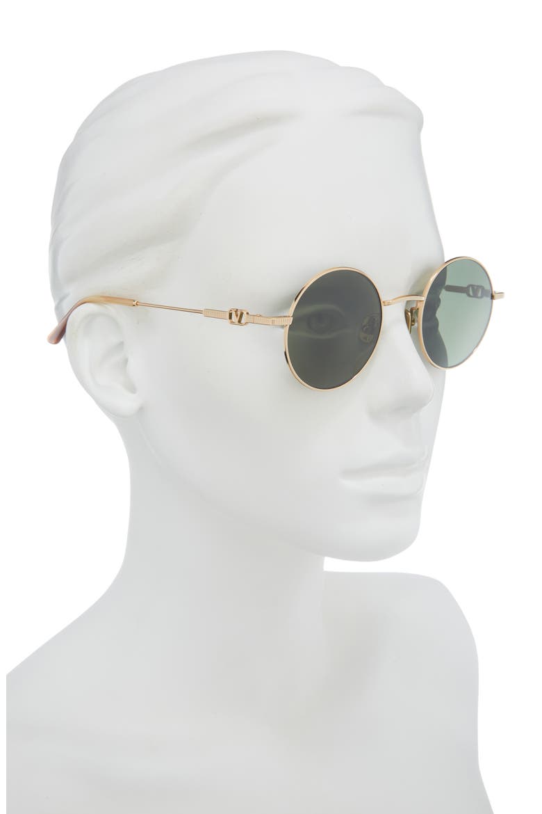 54mm Round Sunglasses, Alternate, color, GOLD GOLD GREEN