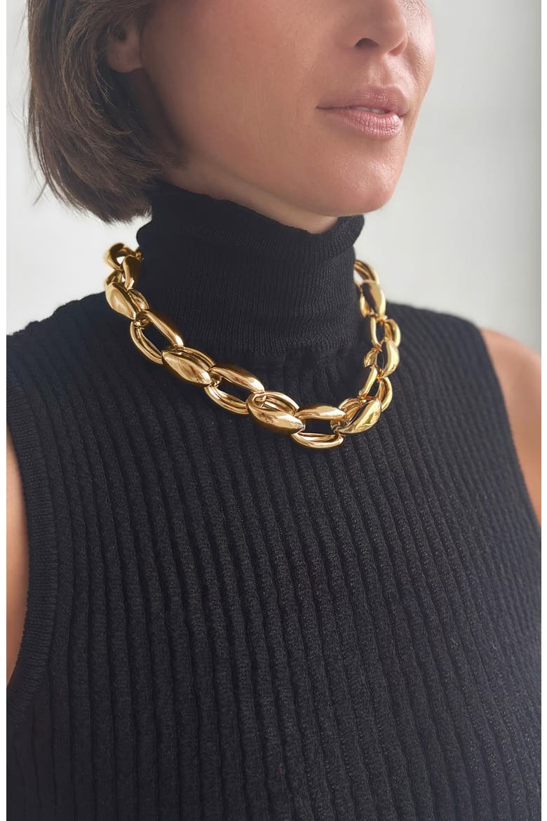 Chunky Chain Necklace, Alternate, color, GOLD