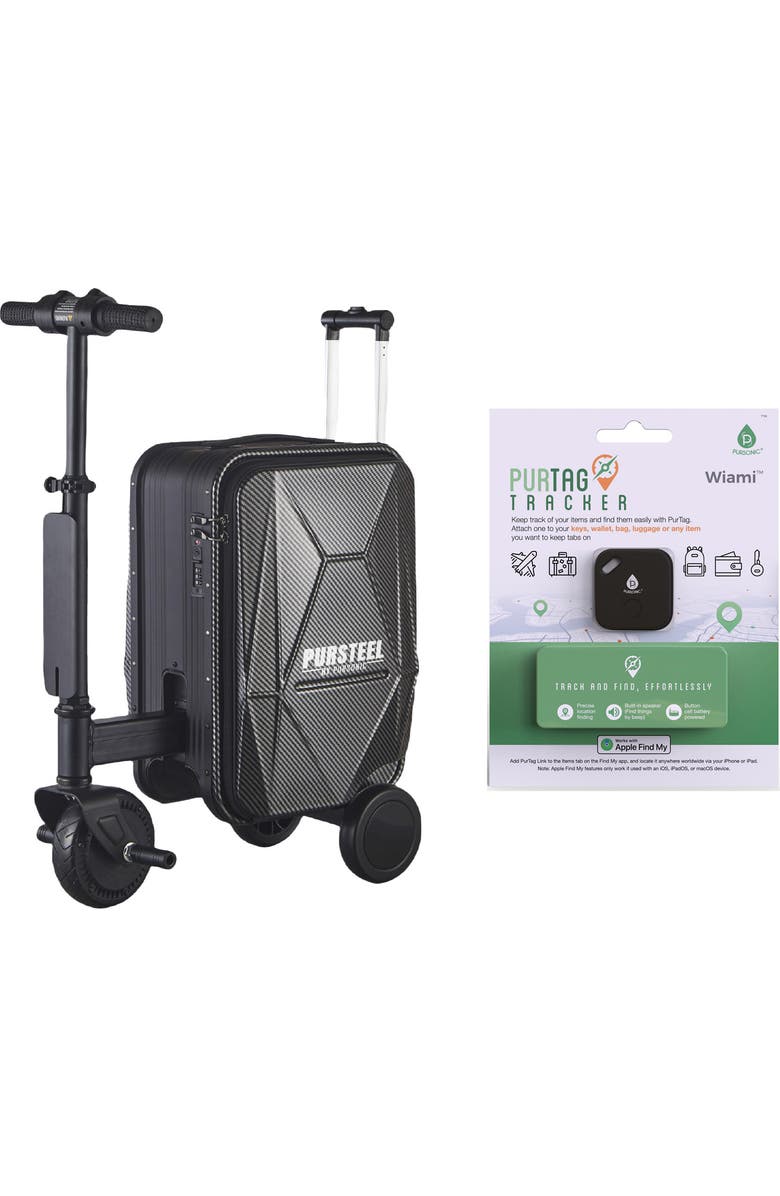 PURSONIC Smart Travel Bundle - Electric Scooter Luggage with Air Tag, Main, color, Black