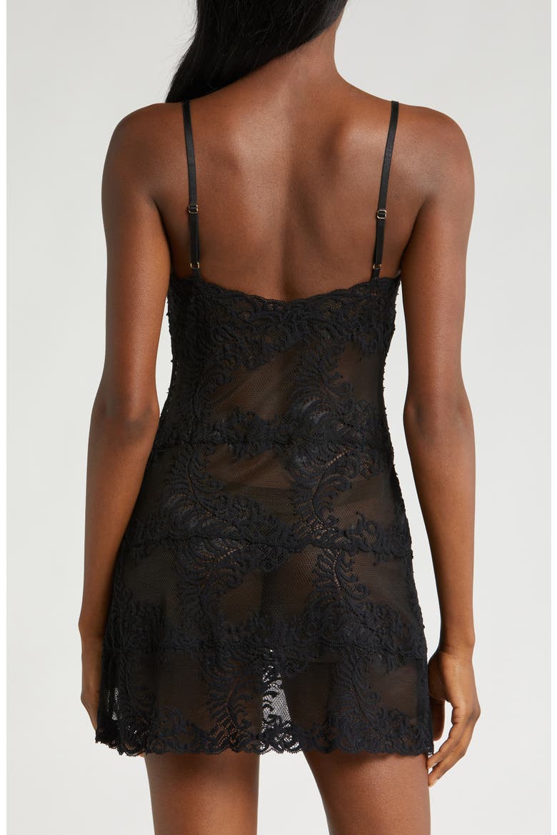 Amara Lace Chemise, Alternate, color, BLACK